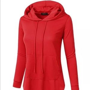 Red Pocket Fitted Hoodie  - MADE IN THE USA